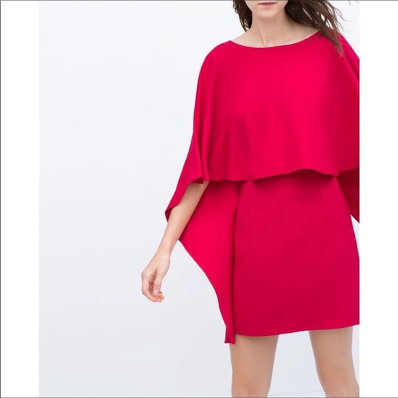 Zara coral/red flowy dress - Picture 3 of 5